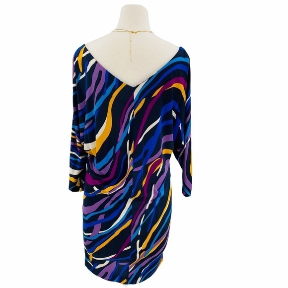 DIANE VON FURSTENBERG Giselle Multi Color Art Deco Dress Size 0 - Picture 4 of 6
